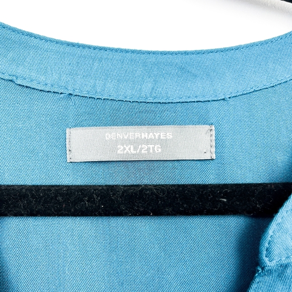 Denver Hayes Long Sleeve Blue Button-Up Blouse - Picture 8 of 10